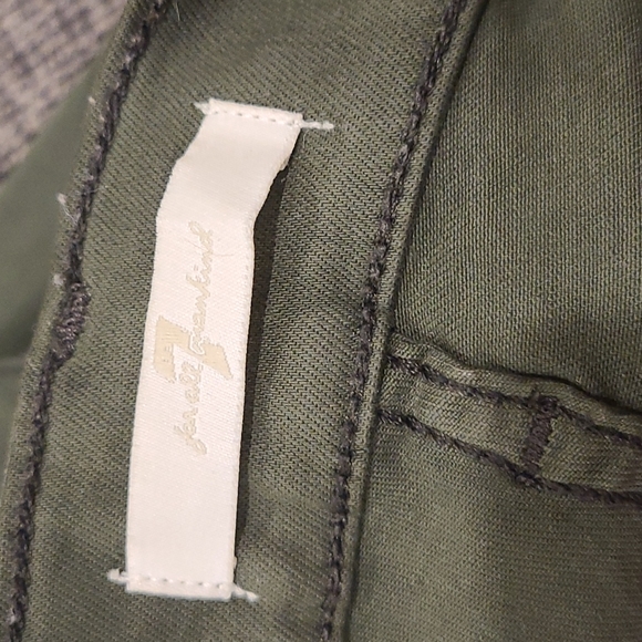 7 for all mankind Skinny Green Denim.jesns with zippers down the leg - Picture 2 of 9